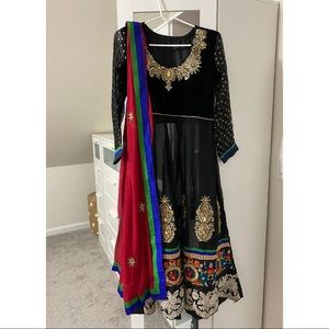 2pc Black Indian/Pakistani Dress